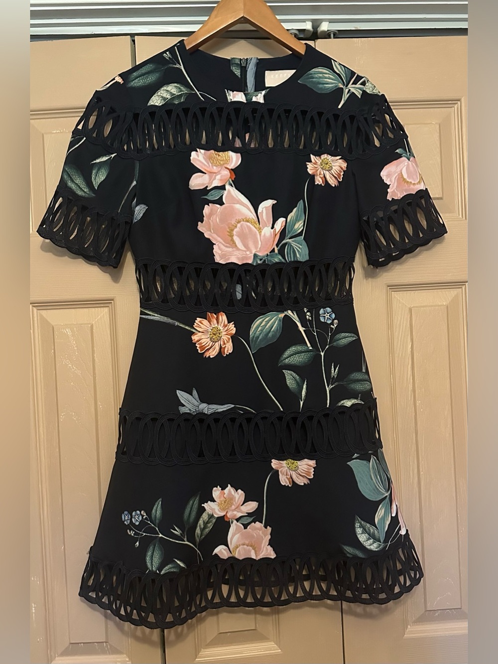 Navy Blue Floral Dress By keepsake